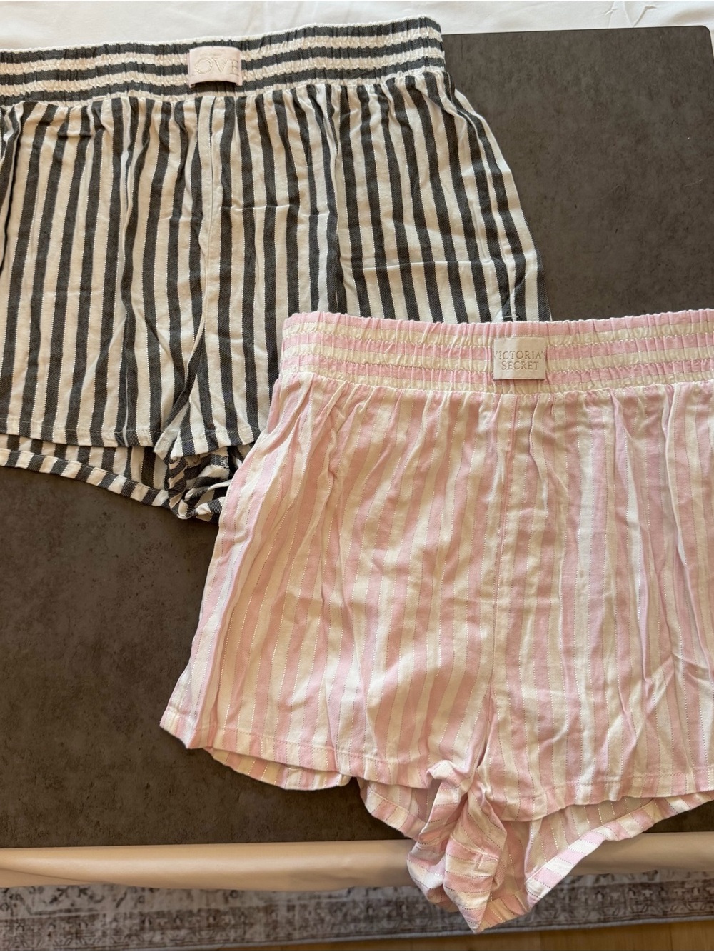 Victoria's Secret Pink Stripe and Black Stripe Cotton Lounge Shorts